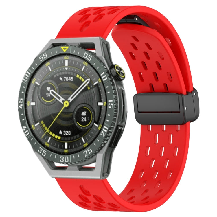 For Huawei Watch GT3 SE 22mm Folding Magnetic Clasp Silicone Watch Band(Red) by buy2fix