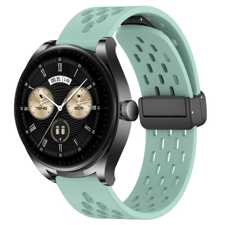 For Huawei Watch Buds 22mm Folding Magnetic Clasp Silicone Watch Band(Teal) by buy2fix