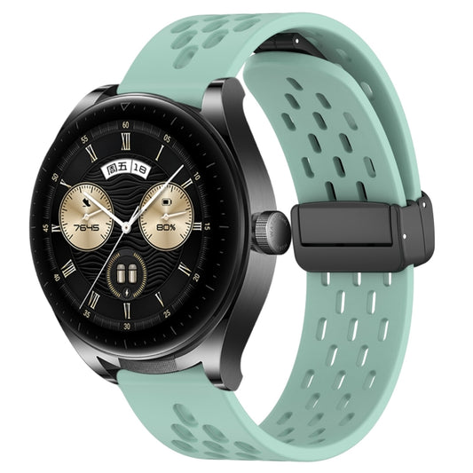 For Huawei Watch Buds 22mm Folding Magnetic Clasp Silicone Watch Band(Teal) by buy2fix