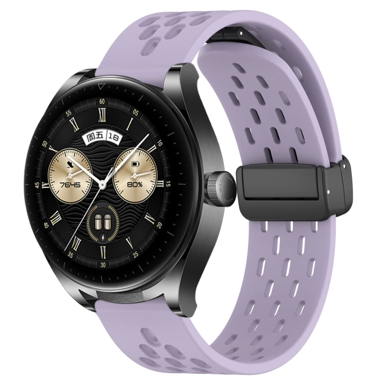 For Huawei Watch Buds 22mm Folding Magnetic Clasp Silicone Watch Band(Purple) by buy2fix