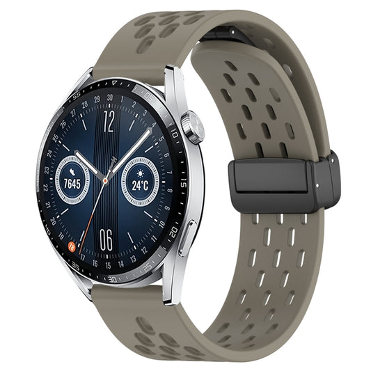 For Huawei Watch GT3 46mm 22mm Folding Magnetic Clasp Silicone Watch Band(Space Ash) by buy2fix