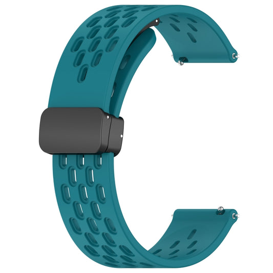 For Huawei Watch GT Runner 22mm Folding Magnetic Clasp Silicone Watch Band(Hidden Green) by buy2fix