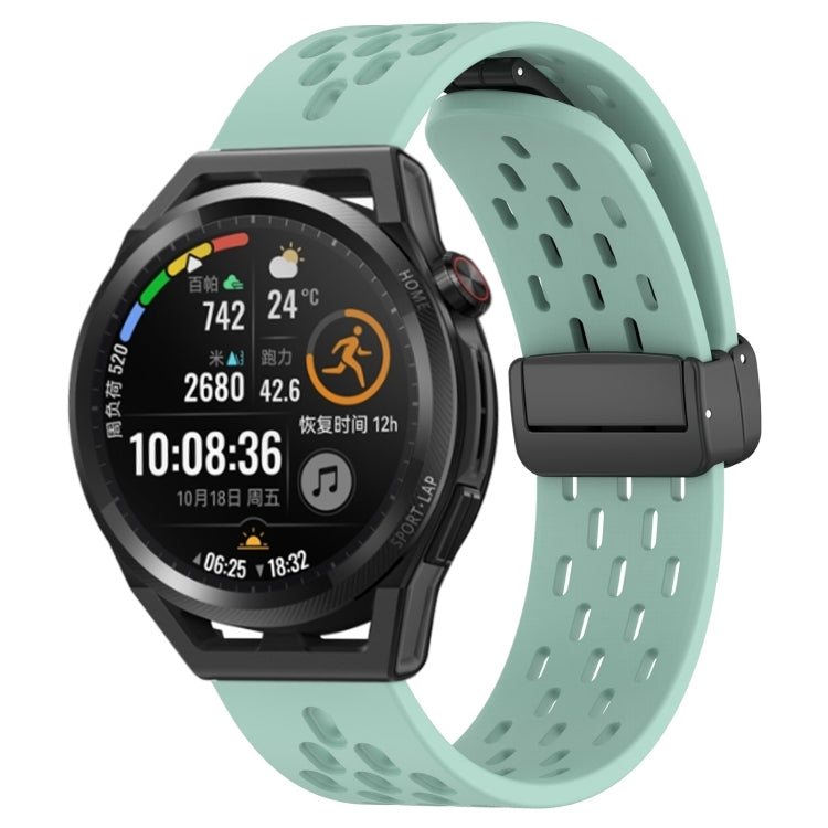 For Huawei Watch GT Runner 22mm Folding Magnetic Clasp Silicone Watch Band(Teal) by buy2fix