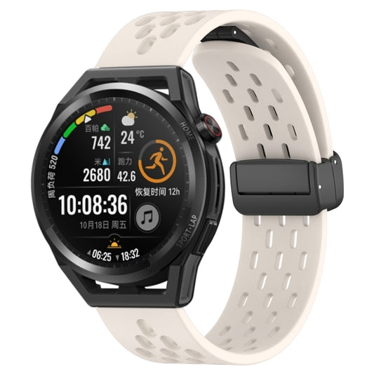 For Huawei Watch GT Runner 22mm Folding Magnetic Clasp Silicone Watch Band(Starlight Color) by buy2fix