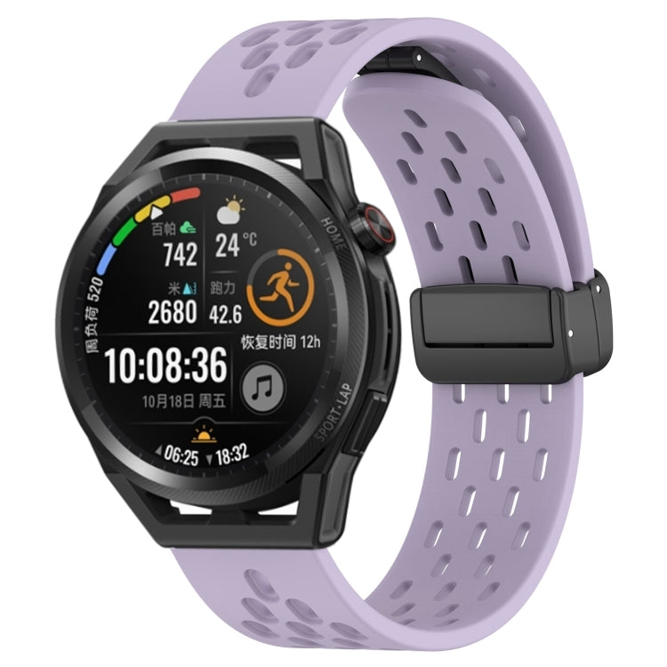 For Huawei Watch GT Runner 22mm Folding Magnetic Clasp Silicone Watch Band(Purple) by buy2fix
