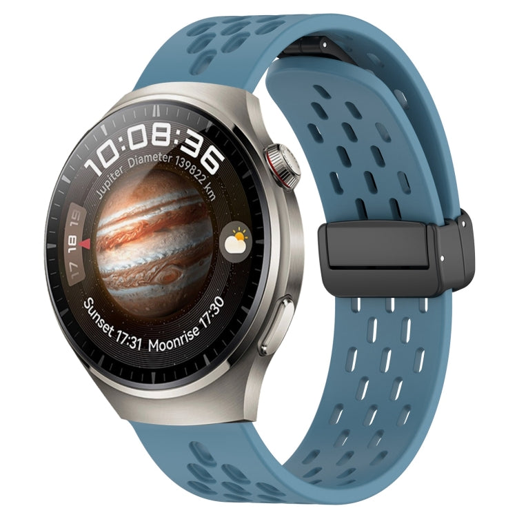 For Huawei Watch 4 22mm Folding Magnetic Clasp Silicone Watch Band(Blue) by buy2fix