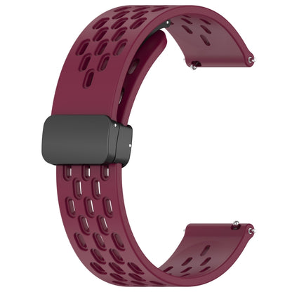 For Huawei Watch 4 Pro 22mm Folding Magnetic Clasp Silicone Watch Band(Wine Red) by buy2fix