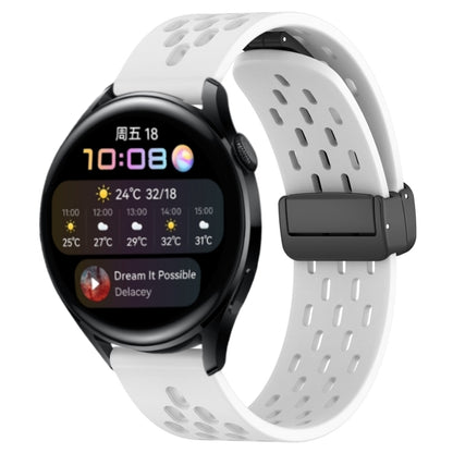 For Huawei Watch 3 22mm Folding Magnetic Clasp Silicone Watch Band(White) by buy2fix