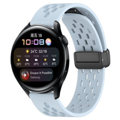 For Huawei Watch 3 22mm Folding Magnetic Clasp Silicone Watch Band(Light Blue) by buy2fix