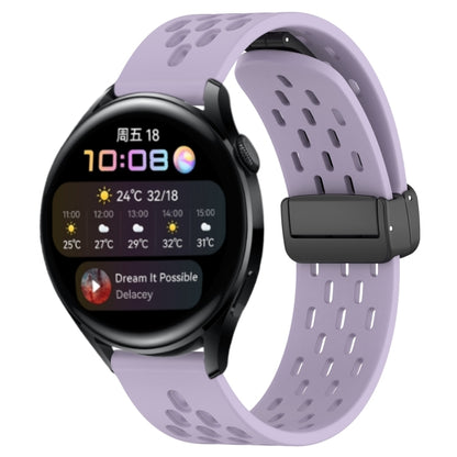 For Huawei Watch 3 22mm Folding Magnetic Clasp Silicone Watch Band(Purple) by buy2fix