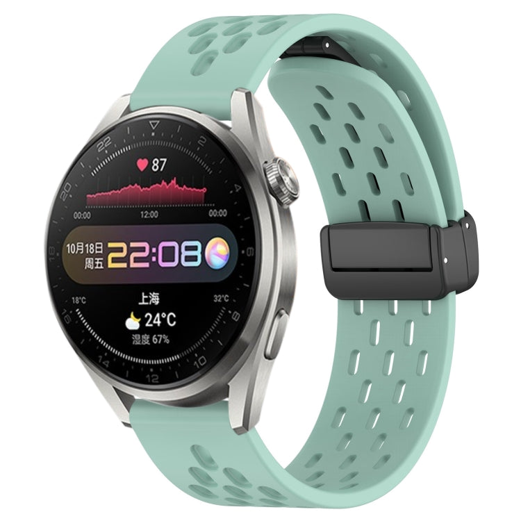 For Huawei Watch 3 Pro 22mm Folding Magnetic Clasp Silicone Watch Band(Teal) by buy2fix