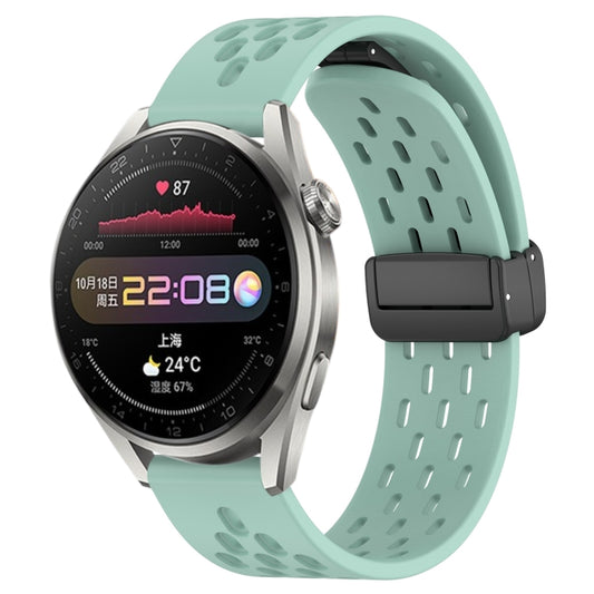 For Huawei Watch 3 Pro 22mm Folding Magnetic Clasp Silicone Watch Band(Teal) by buy2fix