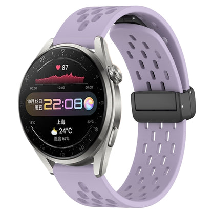 For Huawei Watch 3 Pro 22mm Folding Magnetic Clasp Silicone Watch Band(Purple) by buy2fix