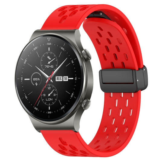 For Huawei GT2 Pro 22mm Folding Magnetic Clasp Silicone Watch Band(Red) by buy2fix