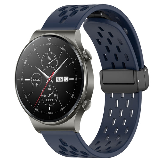For Huawei GT2 Pro 22mm Folding Magnetic Clasp Silicone Watch Band(Midnight Blue) by buy2fix