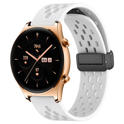 For Honor Watch GS 3 22mm Folding Magnetic Clasp Silicone Watch Band(White) by buy2fix