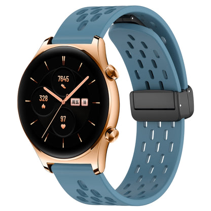 For Honor Watch GS 3 22mm Folding Magnetic Clasp Silicone Watch Band(Blue) by buy2fix