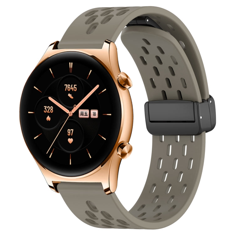 For Honor Watch GS 3 22mm Folding Magnetic Clasp Silicone Watch Band(Space Ash) by buy2fix