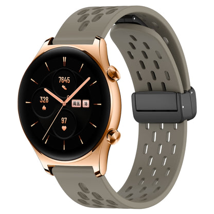 For Honor Watch GS 3 22mm Folding Magnetic Clasp Silicone Watch Band(Space Ash) by buy2fix