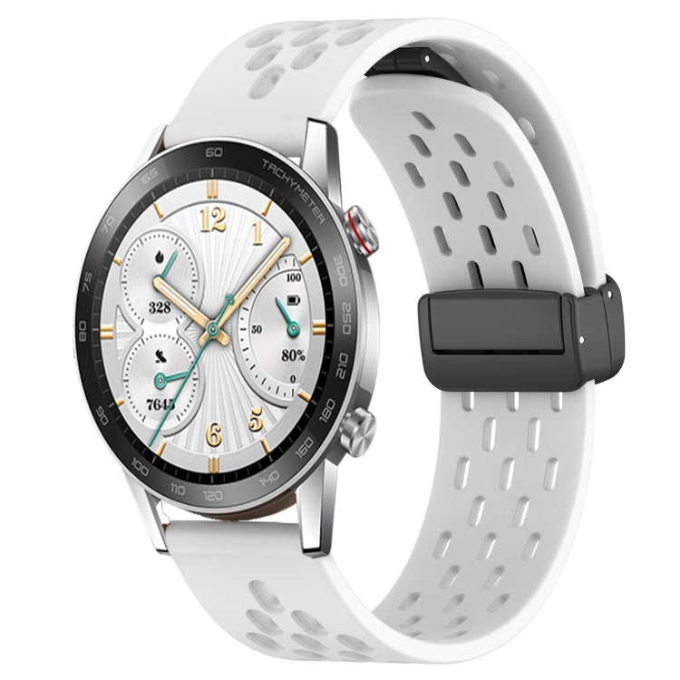 For Honor Watch GS 3i 22mm Folding Magnetic Clasp Silicone Watch Band(White) by buy2fix