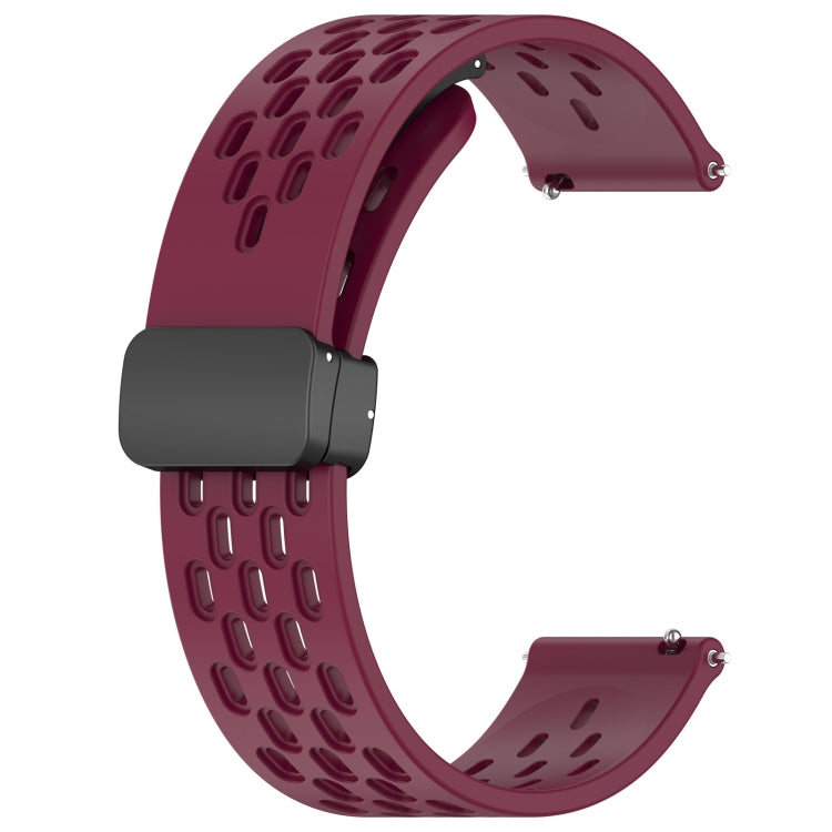 For Honor Watch GS 3i 22mm Folding Magnetic Clasp Silicone Watch Band(Wine Red) by buy2fix
