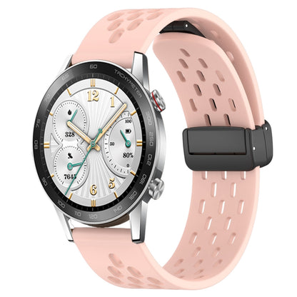 For Honor Watch GS 3i 22mm Folding Magnetic Clasp Silicone Watch Band(Pink) by buy2fix