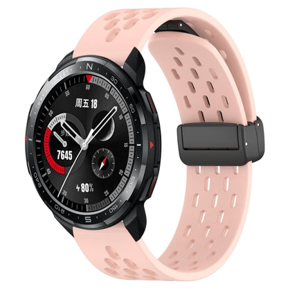 For Honor Watch GS Pro 22mm Folding Magnetic Clasp Silicone Watch Band(Pink) by buy2fix