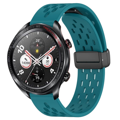 For Honor Watch Dream 22mm Folding Magnetic Clasp Silicone Watch Band(Hidden Green) by buy2fix