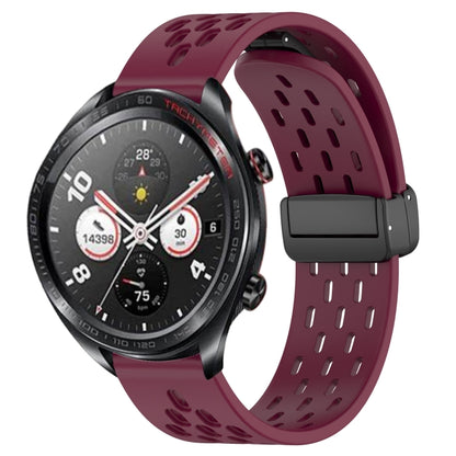 For Honor Watch Dream 22mm Folding Magnetic Clasp Silicone Watch Band(Wine Red) by buy2fix