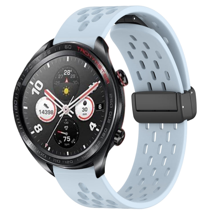 For Honor Watch Dream 22mm Folding Magnetic Clasp Silicone Watch Band(Light Blue) by buy2fix