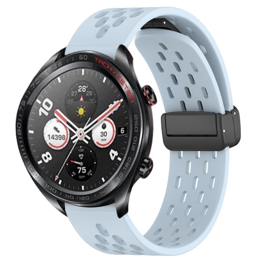 For Honor Watch Dream 22mm Folding Magnetic Clasp Silicone Watch Band(Light Blue) by buy2fix