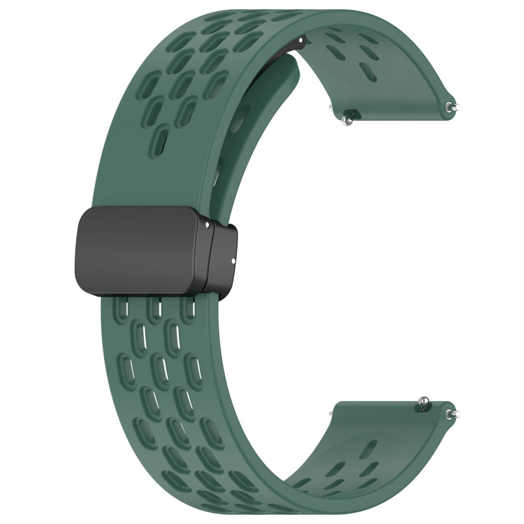For Honor Watch Dream 22mm Folding Magnetic Clasp Silicone Watch Band(Dark Green) by buy2fix