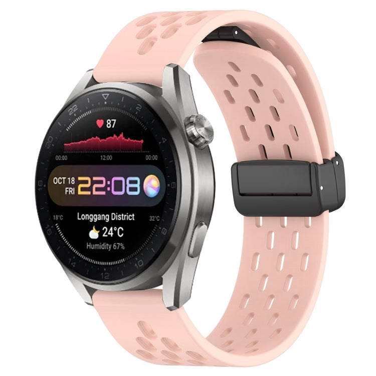 For Huawei Watch 3 Pro New 22mm Folding Magnetic Clasp Silicone Watch Band(Pink) by buy2fix