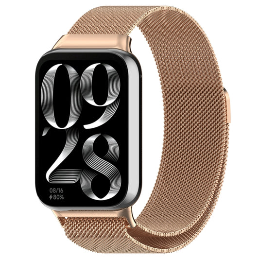 For Xiaomi Smart Band 9 Pro / 8 Pro Milan Magnetic Steel Mesh Watch Band(Rose Gold) - Watch Bands by buy2fix | Online Shopping UK | buy2fix