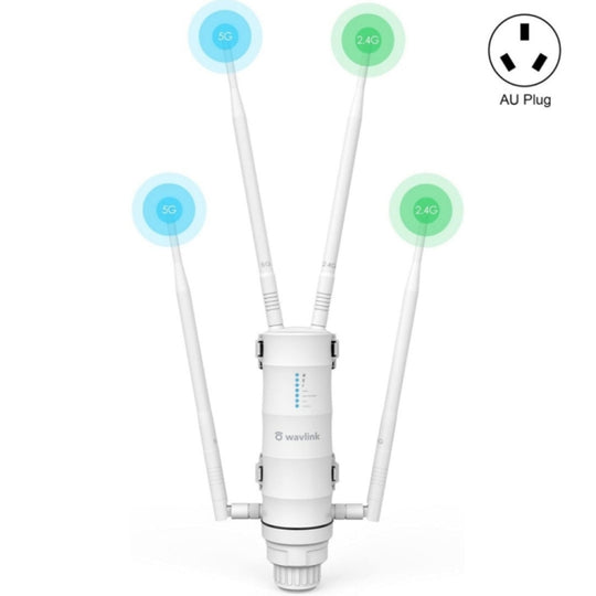 WAVLINK WN572HP3 AC1200 Dual Band Weatherproof Wireless Router Outdoor WiFi Extender, Plug:AU Plug