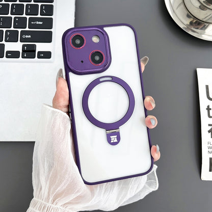 For iPhone 14 Yashi MagSafe Magnetic Holder Phone Case(Purple) - iPhone 14 Cases by buy2fix | Online Shopping UK | buy2fix