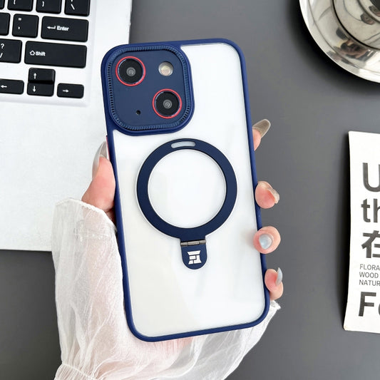 For iPhone 15 Yashi MagSafe Magnetic Holder Phone Case(Blue) - iPhone 15 Cases by buy2fix | Online Shopping UK | buy2fix