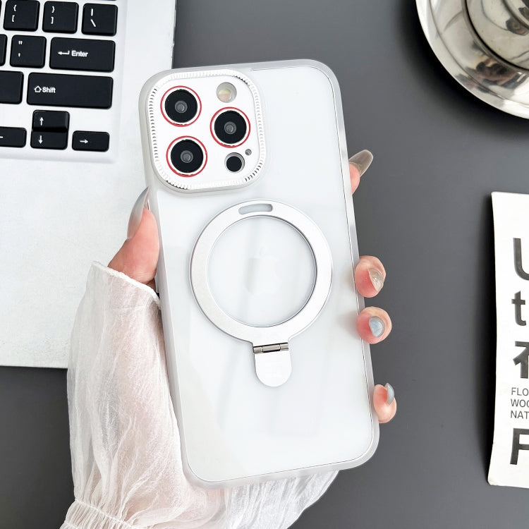 For iPhone 15 Pro Yashi MagSafe Magnetic Holder Phone Case(Transparent) - iPhone 15 Pro Cases by buy2fix | Online Shopping UK | buy2fix