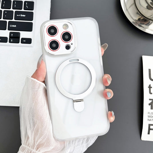 For iPhone 15 Pro Yashi MagSafe Magnetic Holder Phone Case(Transparent) - iPhone 15 Pro Cases by buy2fix | Online Shopping UK | buy2fix