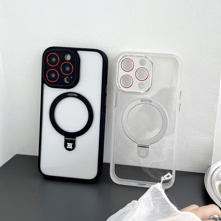 For iPhone 15 Pro Max Yashi MagSafe Magnetic Holder Phone Case(Transparent) - iPhone 15 Pro Max Cases by buy2fix | Online Shopping UK | buy2fix