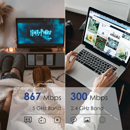 WAVLINK WN531P3 WAN / LAN Port Signal Booster Wireless Repeater AC1200 Wireless Routers, Plug:AU Plug by buy2fix