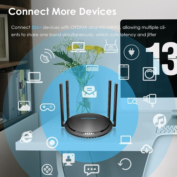 WAVLINK WN531MX3 Wider Coverage AX3000 WiFi 6 Wireless Routers Dual Band Wireless Repeater, Plug:AU Plug by buy2fix