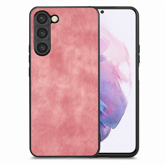 For Samsung Galaxy S21+ 5G Vintage Leather PC Back Cover Phone Case(Pink)