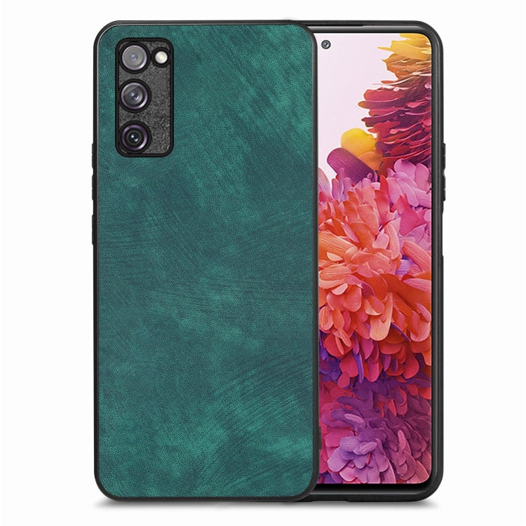 For Samsung Galaxy S20 FE Vintage Leather PC Back Cover Phone Case(Green) by buy2fix