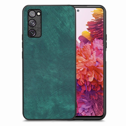 For Samsung Galaxy S20 FE Vintage Leather PC Back Cover Phone Case(Green) by buy2fix