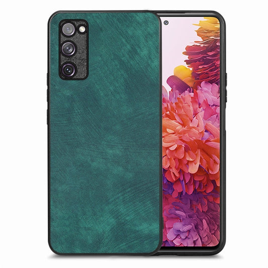 For Samsung Galaxy S20 FE Vintage Leather PC Back Cover Phone Case(Green) by buy2fix