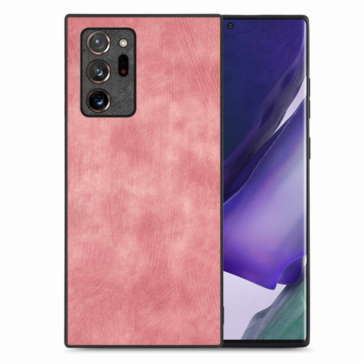 For Samsung Galaxy Note20 Ultra Vintage Leather PC Back Cover Phone Case(Pink) by buy2fix