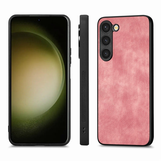 For Samsung Galaxy S25 5G Vintage Leather PC Back Cover Phone Case(Pink) by buy2fix