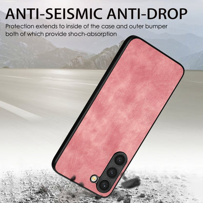For Samsung Galaxy S25 5G Vintage Leather PC Back Cover Phone Case(Pink) by buy2fix