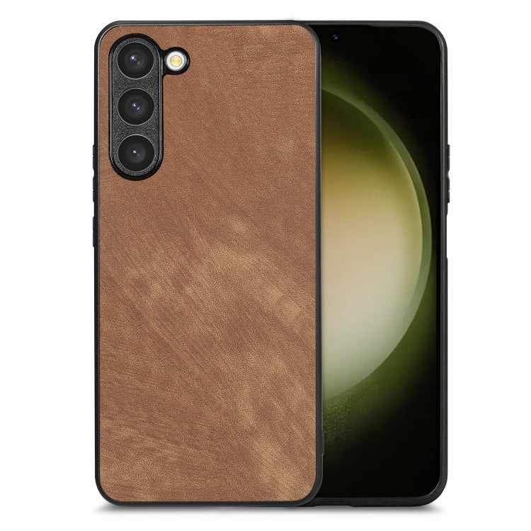 For Samsung Galaxy S25 5G Vintage Leather PC Back Cover Phone Case(Brown) by buy2fix